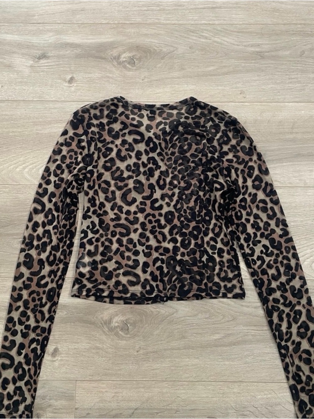 Wild Fable Leopard Long Sleeve Mesh Top